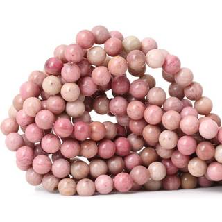 Chaviansk 45 pcs 8mm Natural Rhodochrosite Gemstone Glatte runde l?se perler til smykker, der g?r DIY -fund 1 Strand 15 """"