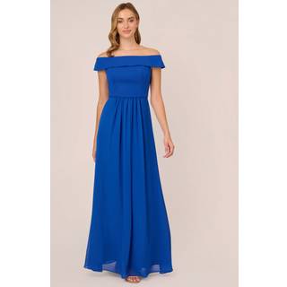 Adrianna Papell Adrianna Papell Blue Crepe Chiffon Gown