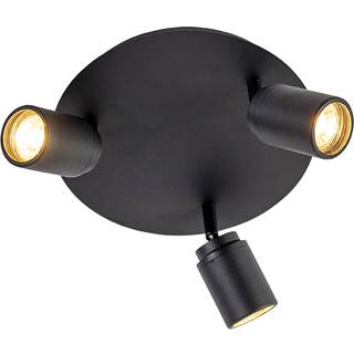 Smart badeværelsesspotlight sort IP44 inkl. 3 wifi GU10 - Ducha