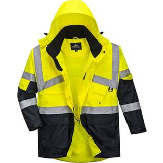 Hi-Vis 2-Farvet åndbar Jakke - Gul/Marine (Størrelse: XXXL)