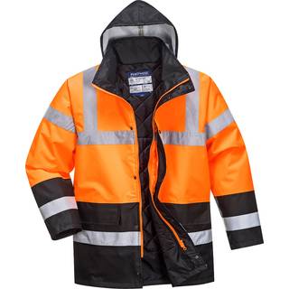 Hi-Vis 2-farvet trafikjakke - Orange/Sort (Størrelse: XXL)