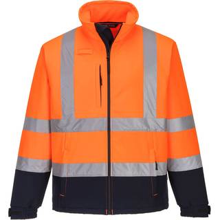 Hi-Vis Kontrast softshell (3L) - Orange/Marine (Størrelse: XL)