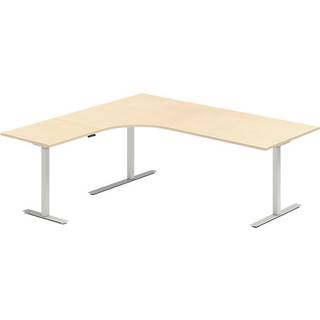 Hæve-sænkebord DNA, Birk 2000x1800 mm Venstre 3-ben/Alugrå