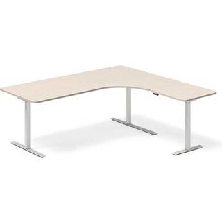 Hæve-sænkebord DNA, Birk 2000x1800 mm Højre 3-ben/Alugrå