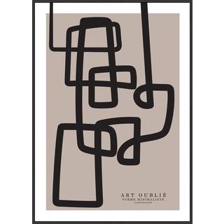 Plakat - Black Lines - Art Oublié Plakat - Str:50 x 70 Cm - Incado