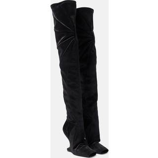 Rick Owens Cantilever velvet over-the-knee boots - black - EU 40