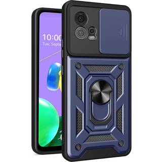 Motorola Moto G72 Håndværker Bagside Cover m. Magnetisk Kickstand & Cam Slider - Blå