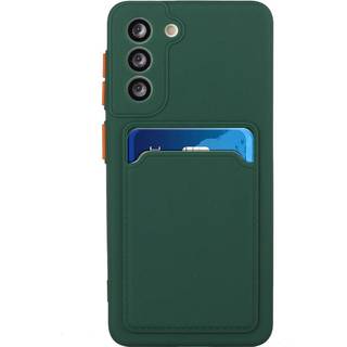 Samsung Galaxy S23 Fleksibel Plastik Bagside Cover m. Kortholder - Grøn
