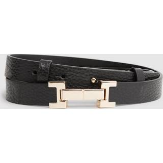 Reiss Reiss Black Hayley Leather Square Hinge Belt