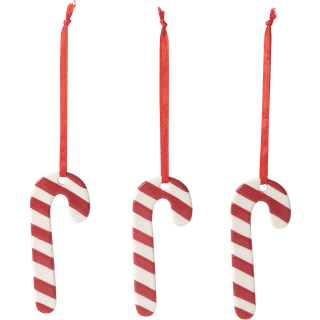 Pluto Design Sukkerstok juletræspynt 3-pak Hvid/Rød