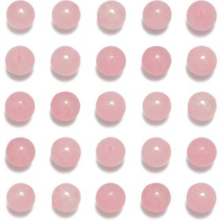 NCB 100pcs Original Natural Stone Perler Gemstone Round Loose Beads 6mm 8mm 10mm (Rose Quartz 10mm 100Beads)