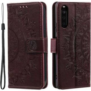 SKALO Sony Xperia 10 V Mandala Flip Cover - Brun