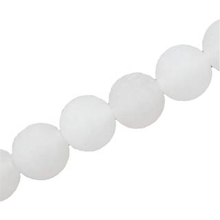 Matte ?delsten perler til smykkerfremstilling solgt pr. Taske 5 tr?de inde (Matte White Jade 4mm)
