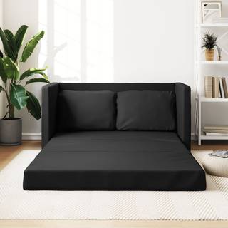 2-i-1 sovesofa 112x174x55 cm kunstlæder sort