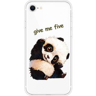 iPhone SE (2022 / 2020) / 8 / 7 Fleksibel Gennemsigtigt Plastik Bagside Cover m. Motiv - Sød Panda