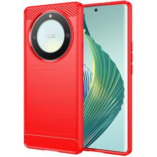 Honor Magic5 Lite Brushed Carbon Bagside Cover - Rød