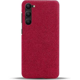 Samsung Galaxy S23 Hårdt Plastik med Stof - Bagside Cover - Rød
