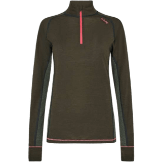 Langærmet undertrøje "half zip" | 100% uld | Grøn