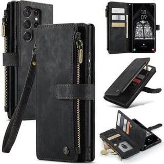 Samsung Galaxy S23 Ultra 5G Caseme 2-i-1 Multifunktionel Pung - Sort