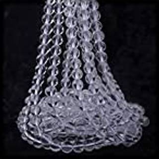 ICAI-perler 8mm Natural White Crystal Gemstone Round Loose Stone Perles til smykker Making DIY Crafts Design 1 Strand 15 """" Appr.43-45pcs