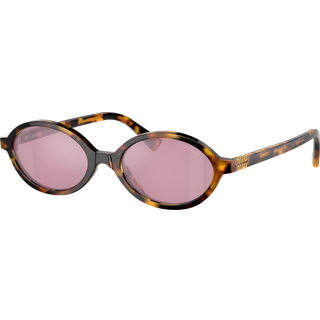 Miu Miu Kvinde MU 04ZS VAU50D Solbriller Acetat Skildpadde Rød Rund Normal