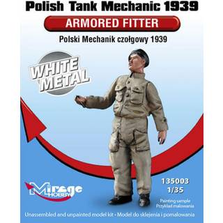 Polish Tank Mechanic 1939 Armored Fitter White Metal