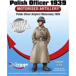 Polish Officer 1939 Motorised Artillery White Metal