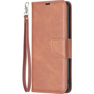 Motorola Moto G73 Læder Flip Cover m. Pung og Strop - Brun