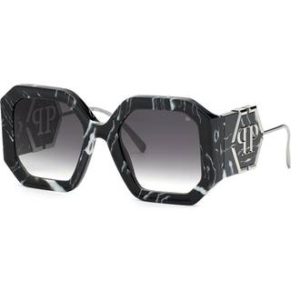 Philipp Plein Kvinde SPP067 PLEIN DIVA 721 Solbriller Acetat Havana Grå Geometrisk Normal Skygge