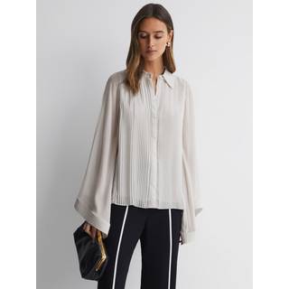 Reiss Magda Plisseret bluse med blusset ærme40