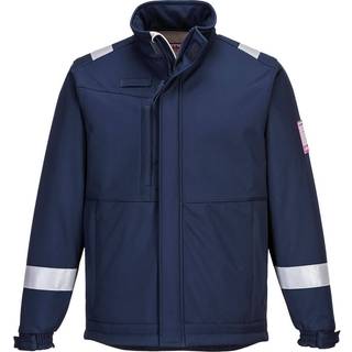 Anti-flame softshell jakke - Marine (Størrelse: S)