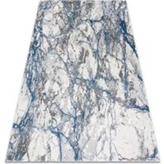 Tæppe NOBLE moderne 9962 68 marmor, sten - Strukturelle, to niveauer af fleece fløde / blå 140x190 cm