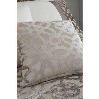 Catherine Lansfield Catherine Lansfield Natural Lattice Cut Velvet Cushion