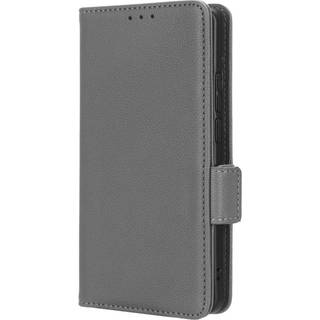 Motorola Edge 40 PU Litchi Læder Flip Cover m. Pung - Grå
