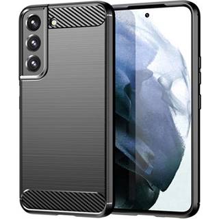 Samsung Galaxy S22 5G Børstet TPU Cover - Karbonfiber - Sort