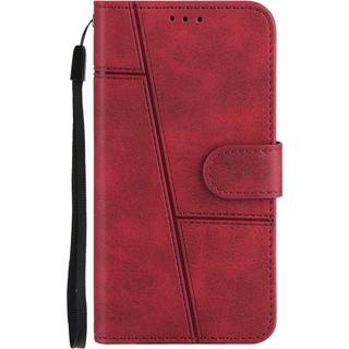 iPhone 8 Plus / 7 Plus Læder Flip Cover m. Pung og Strop - Rød