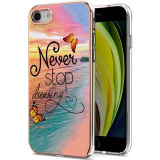 iPhone SE (2022 / 2020) / 8 / 7 Hybrid Plastik Bagside Cover - "Never Stop Dreaming"