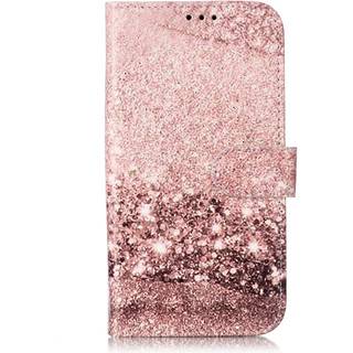 iPhone 11 Læder Flip Cover m. Pung & Print - Rose Gold