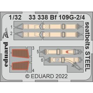 Ju 87G-1/2 seatbelts STEEL for BORDER MODEL
