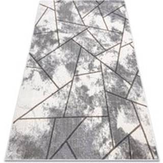 Tæppe NOBLE moderne 1518 67 Overdubbed, geometrisk - Strukturelle, to niveauer af fleece fløde / grå 80x150 cm