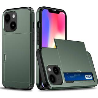 iPhone 13 Håndværker Cover m. Kortholder - Mørkegrøn