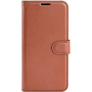 Samsung Galaxy A54 (5G) PU Litchi Læder Flip Cover m. Pung - Brun