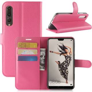 Huawei P20 Pro litchi tekstur PU læder flip etui - Rose