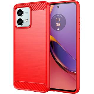 SKALO Motorola Moto G84 5G Armor Carbon Stødsikker TPU-cover - Rød