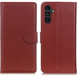SKALO Samsung A14 4G/5G Litchi Flip Cover - Brun