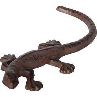 Dekofigur Eidechse Echse Gecko Gusseisen Braun Antik-Stil 24cm