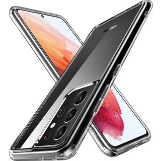 Samsung Galaxy S21 Ultra Crystal Clear Hybrid Plastik Bagside Cover - Gennemsigtig