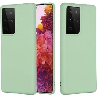 Samsung Galaxy S21 Ultra Liquid Silikone Cover - Grøn