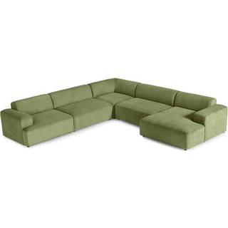 Riflet fløjl-hjørnesofa Melva