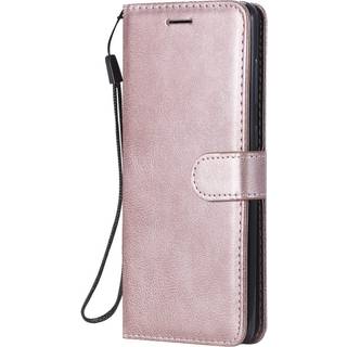 Samsung Galaxy A21s Læder Flip Cover m. Pung og Strop - Rose Gold